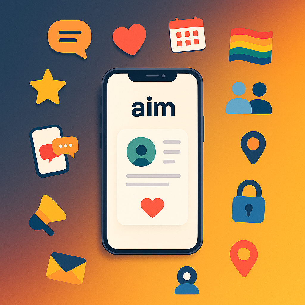 A complete guide to aim's features, the gay matching app | Meeting people, messaging, and community all in one